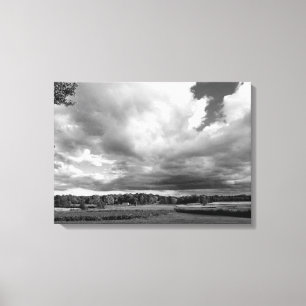Foto preto e branco do país em canvas