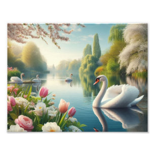 Foto Primavera do lago de swan floral