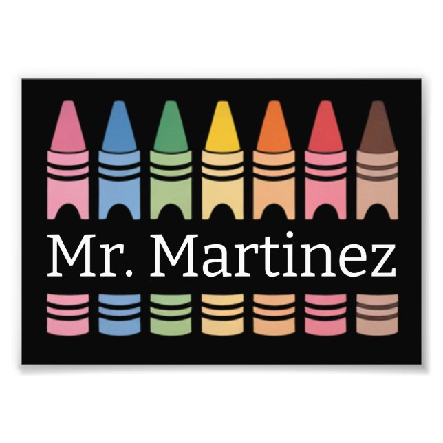 Foto Professor Nome Personalizado Crayon Fofo Volta às  (Frente)