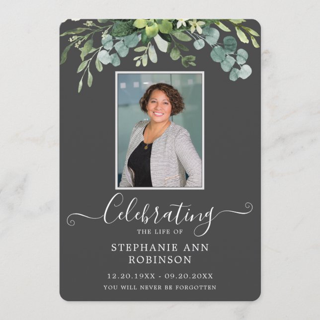 Foto: Programa de Cinza de Ordem Elegante Simples (Frente)