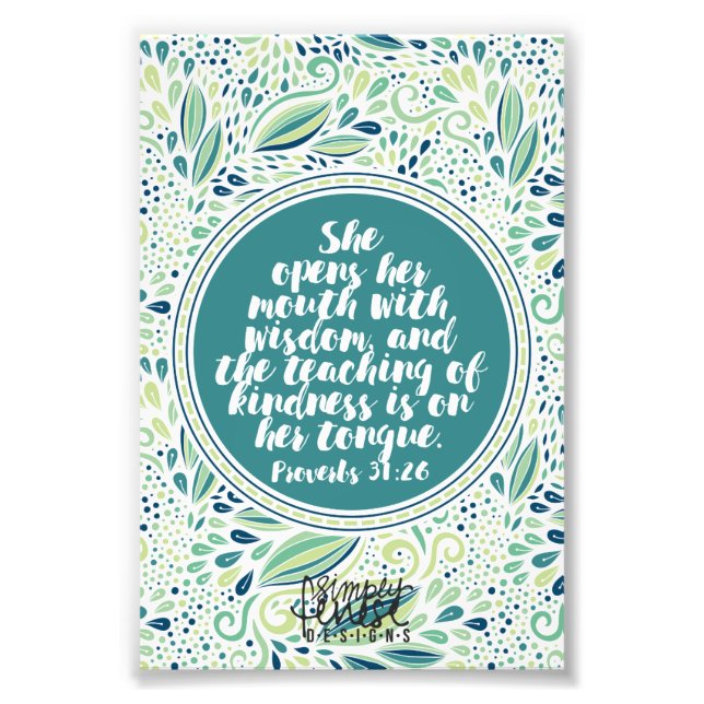 Foto Provérbios 31:26 Ensino da Escritura de Bondade (Frente)
