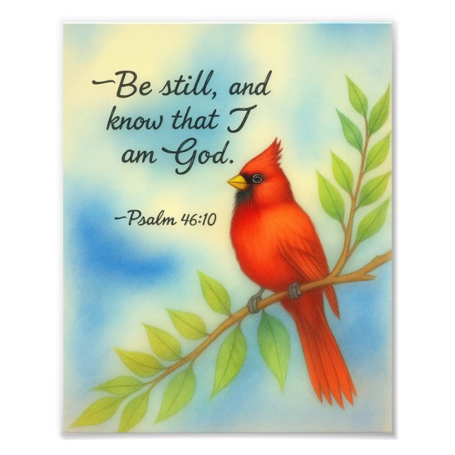 Foto Psalm 46:10 Be Still Red Cardinal Scripture Nature (Frente)