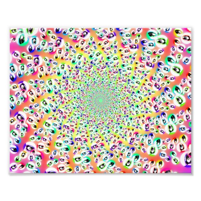Foto Psychedelic Rainbow Eyes Mandala (Frente)