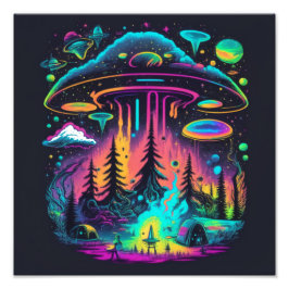 Foto Psychedelic UFO Fantasy Art