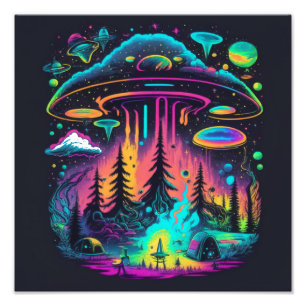 Foto Psychedelic UFO Fantasy Art