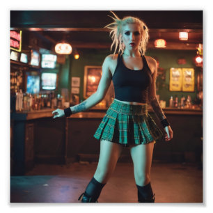 Foto Punk Blonde Dreadlocks Girl a olhar para o Bar
