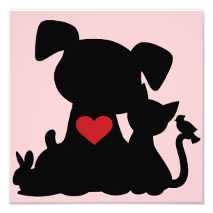 Foto Puppy e Kitten Silhout Rosa