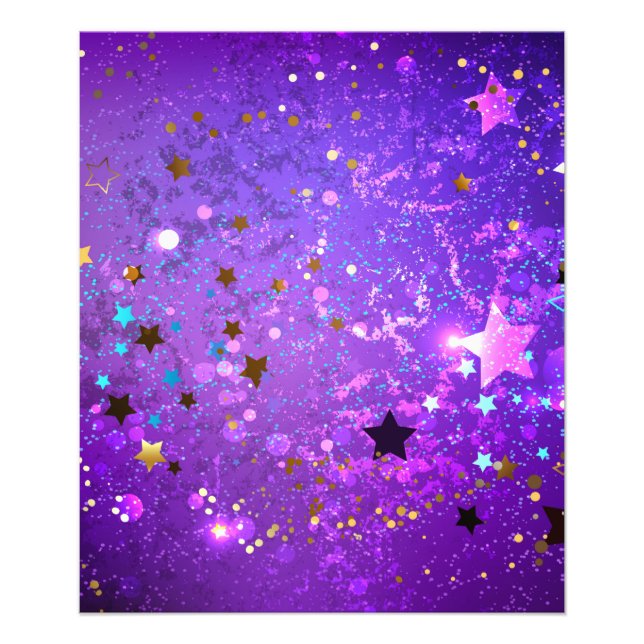 Foto Purple foil background with Stars (Frente)