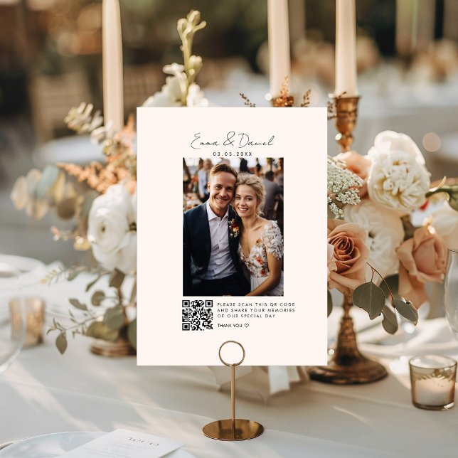Foto: QR Code Beige Wedding Galery Card (Criador carregado)