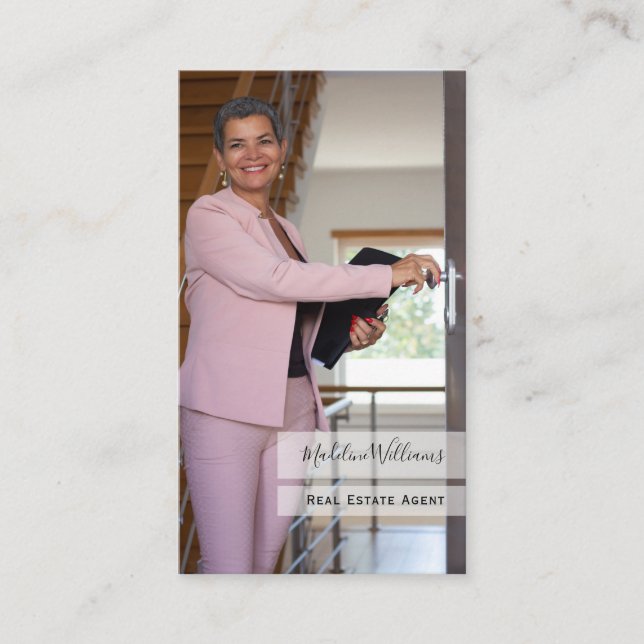 Foto QR Code Real Estate Agent Cartão de visita (Frente)