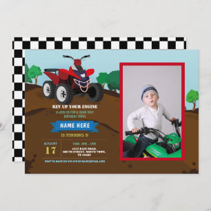 Foto: Quad Bike Birthday Convite Dirigindo Lama