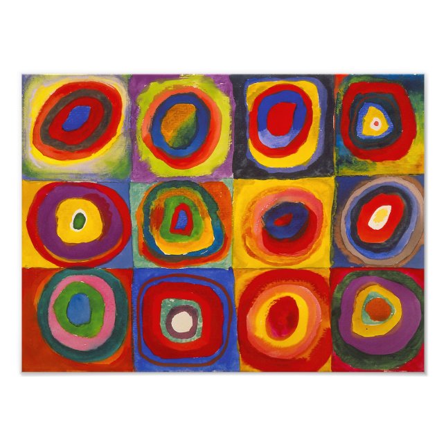 Foto Quadrados com Círculos Concentrados | Kandinsky | (Frente)