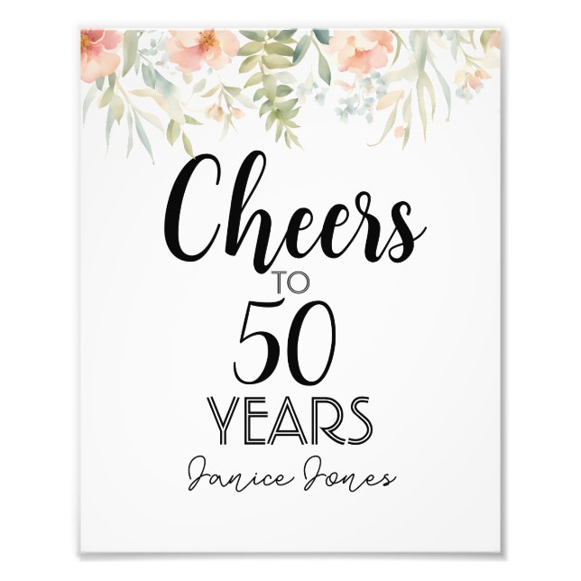 Foto Quadro de sinais poster de festa de aniversário de (Frente)