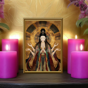 Foto Quan Yin: Deusa Budista Pôster Arte Nova em Ouro