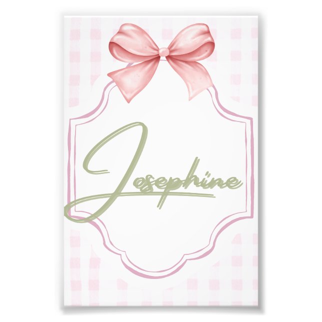 Foto Quarto Personalizado para Menina Josephine Gingham (Frente)