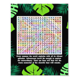 Foto Quebra-cabeça de Pesquisa de Palavras de Verão