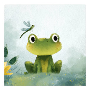 Foto Rã Fofa & Libélula – Ilustração de Natureza Suave