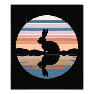 Foto Rabbit Retro Sunset