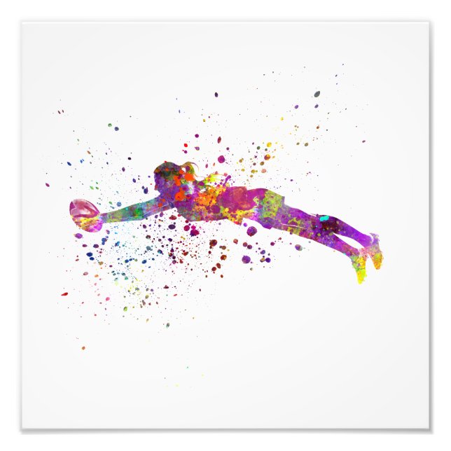 Foto Râguebi feminino em aquarela (Frente)