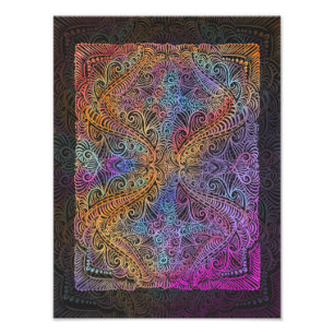 Foto Rainbow Kaleidoscope Mandala