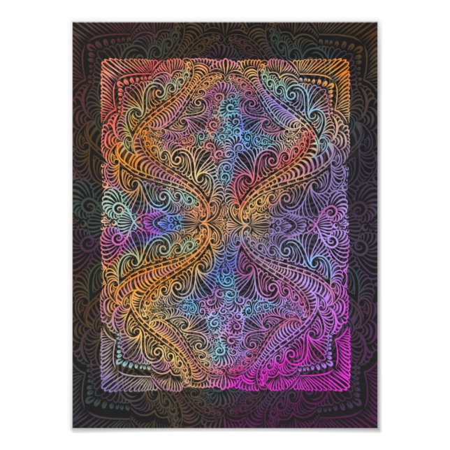 Foto Rainbow Kaleidoscope Mandala (Frente)