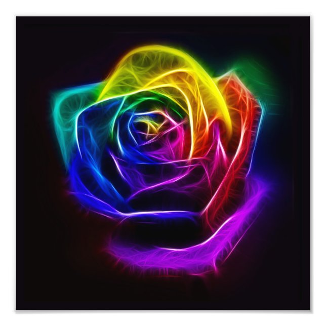 Foto Rainbow Rosa Fractal (Frente)