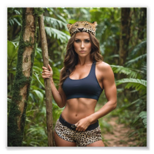Foto Rainha da Selva FBB Esticando um Pose na Pele-Leop
