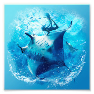 Foto Raios e mergulhadores marítimos