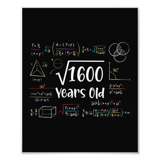 Foto Raiz Quadrada do presente de 1600 aniversário de 4 (Frente)