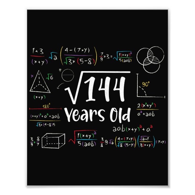 Foto Raiz Quadrada dos presentes de 144 12 de aniversár (Frente)