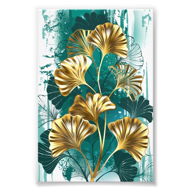 Foto Ramificação com Ouro deixa Ginko Biloba (Frente)