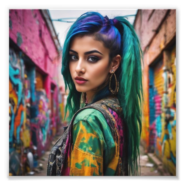 Foto Rapariga Asiática com Cabelo e Jaqueta Multicolore (Frente)
