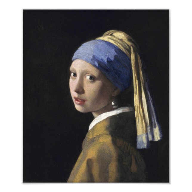 Foto Rapariga com pérolas a ouvir por Johannes Vermeer (Frente)