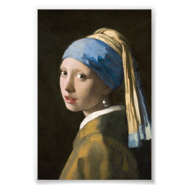 Foto Rapariga com pérolas a ouvir por Johannes Vermeer (Frente)