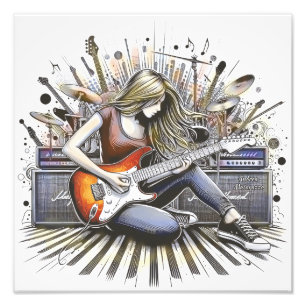 Foto Rapariga com vibrações musicais