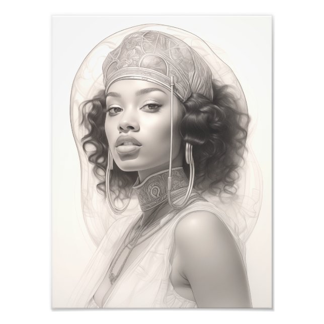 Foto Rapariga exótica em um sofá (Frente)