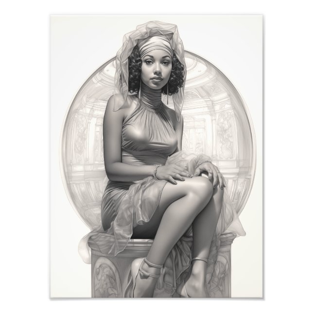 Foto Rapariga exótica em um sofá (Frente)