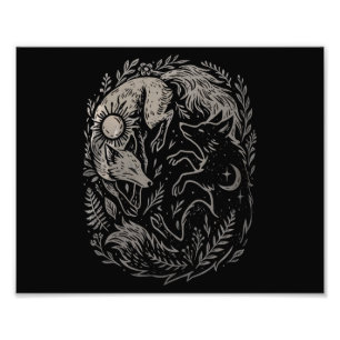 Foto Raposas Lunares Solares • Arte Mística Florestal Y