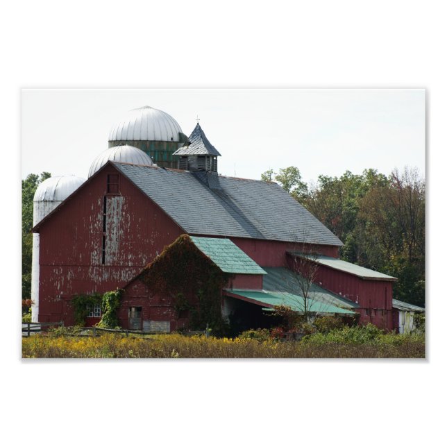 Foto Red Barn antigo 12 x 8 Impressão fotográfico (Frente)