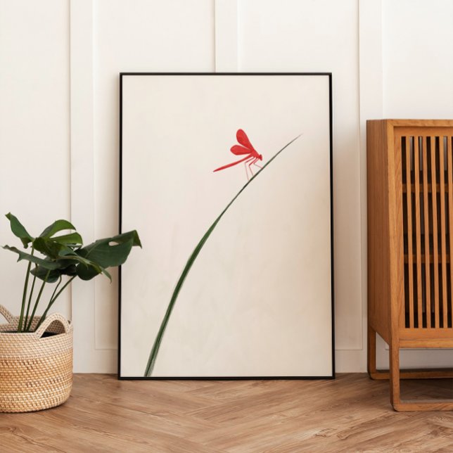 Foto Red Dragonfly Zen Minimalist Wall Art (Criador carregado)