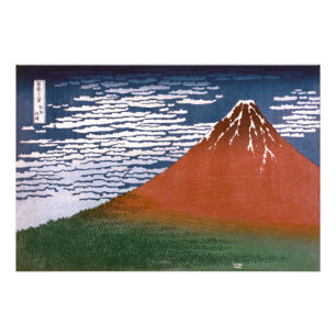 Foto Red Fuji, Aka Fujiyama Volcano Katsushika Hokusai