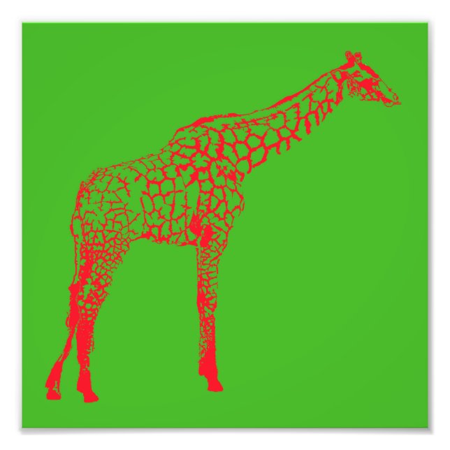 Foto Red Giraffe Stencil (Frente)