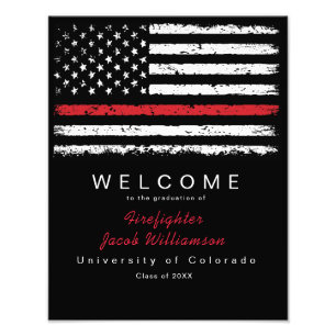 Foto Red Thin Line American Flag Graduação
