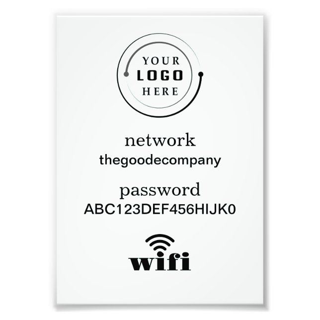 Foto Rede Wifi e Senha Varejo Empresarial (Frente)