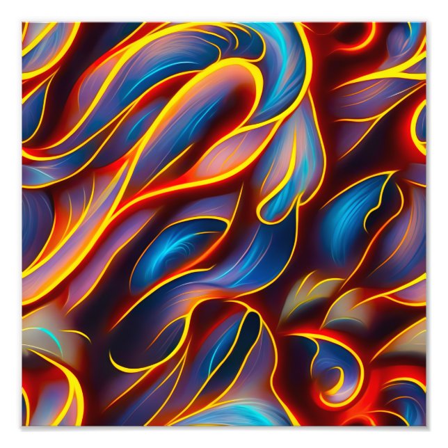 Foto Redemoinho Abstrato Chamas Azuis Vermelhas (Frente)