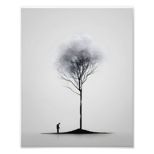 Foto Reflexão Solitária Mínima Preto e Branco