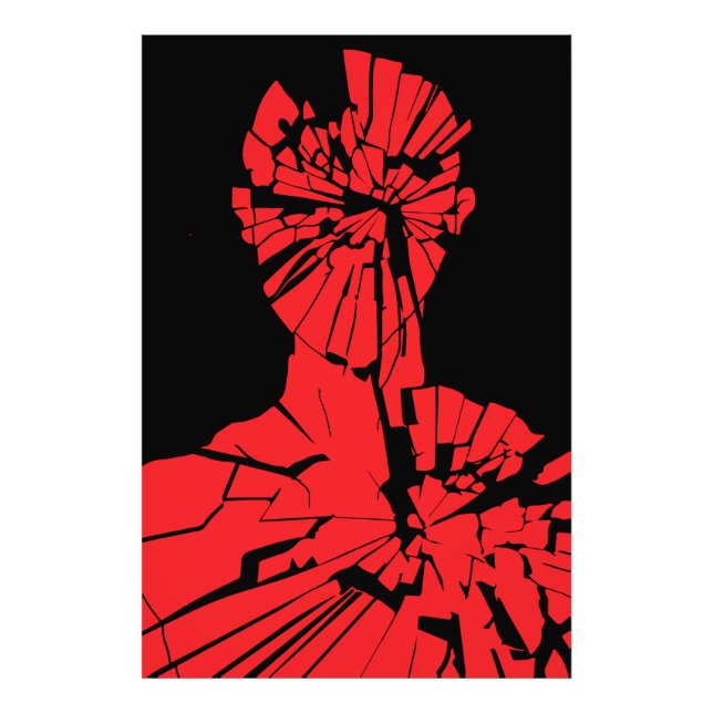 Foto Reflexão Vermelha Despedaçada (Frente)