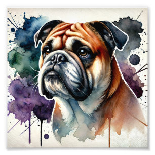 Foto Regal Bulldog Watercolor Art