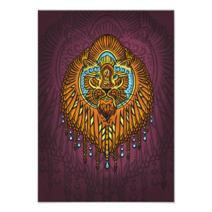 Foto Regal Spirit Lion   Ornamentado Tribal Mandala Roa