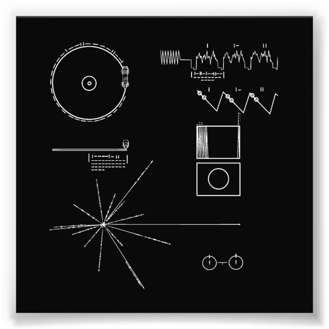 Foto Registro de Ouro do Voyager da NASA (Frente)